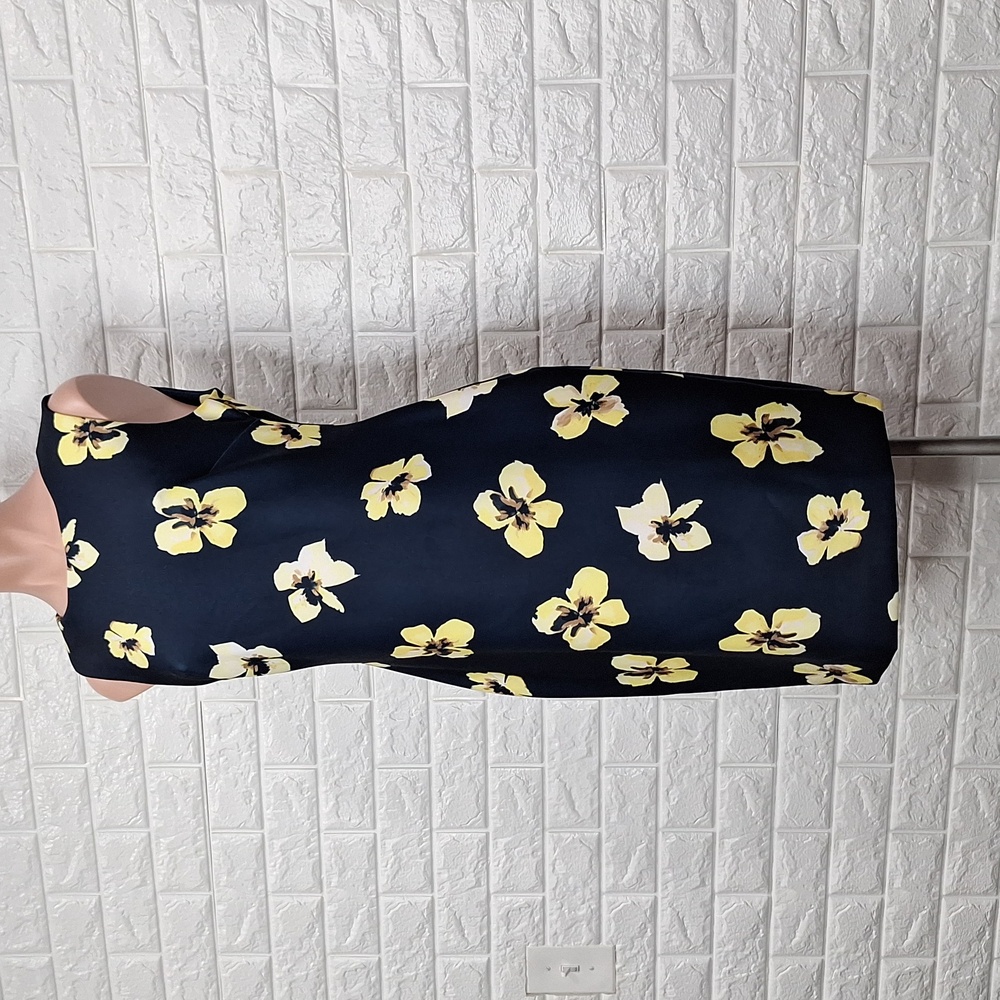 TOMMY HILFIGER Sleeveless High Neckline Floral Print Sheath Dress